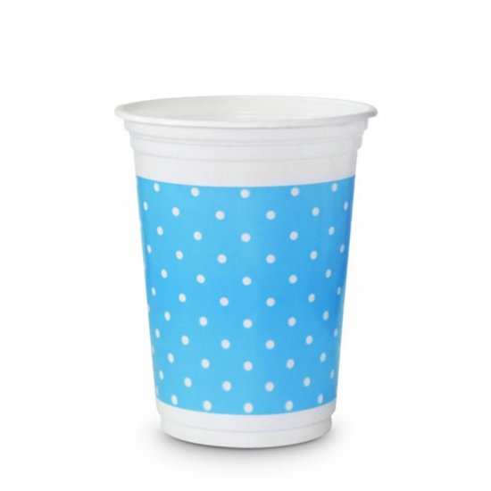 Copo 200 ml Plstico Azul Po Branco 08 Unidades