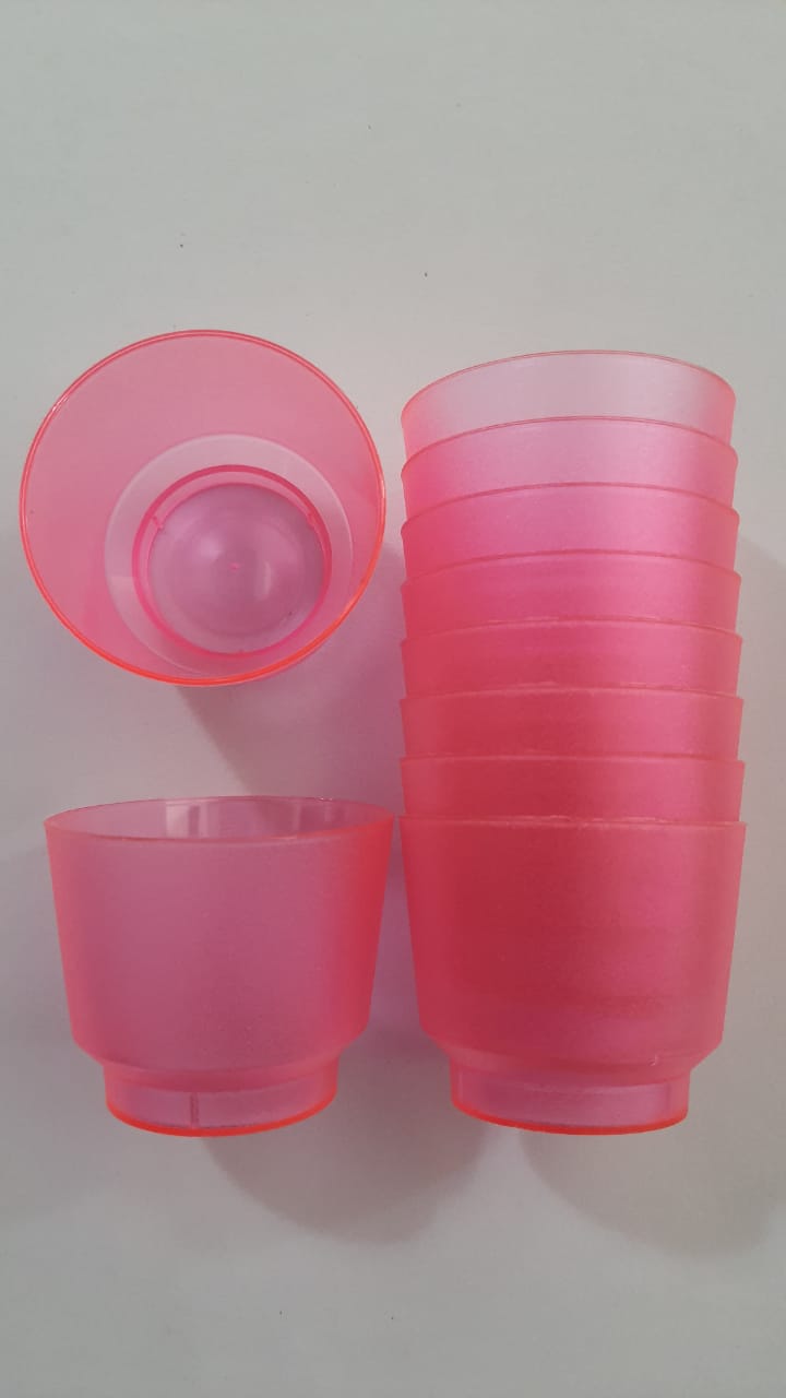 Copo Acrlico Sobremesa Extra Forte 150 ml Rosa 10 Unidades