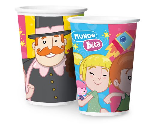 Copo Papel 180ml Mundo Bita 2 08 Unidades