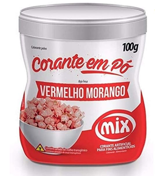 Corante Em P 100g Mix Vermelho Morango Unidade