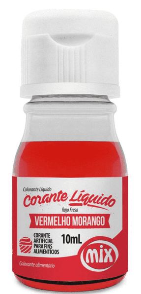 Corante Lquido Mix 10ml Vermelho Morango