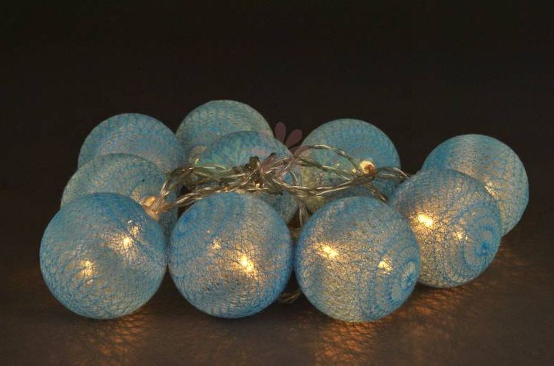 Cordo Luminoso Bola Algodo Azul