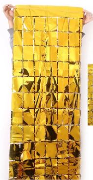 Cortina 1x2m Quadriculada Ouro Unidade