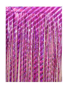 Cortina Metalide Hologrfica Rosa Unidade