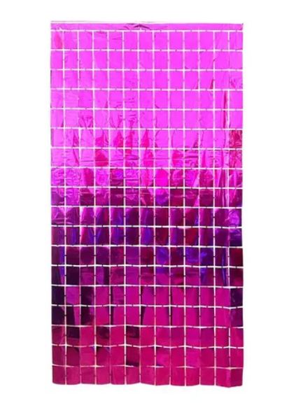 Cortina 1x2m Quadriculada Pink Unidade