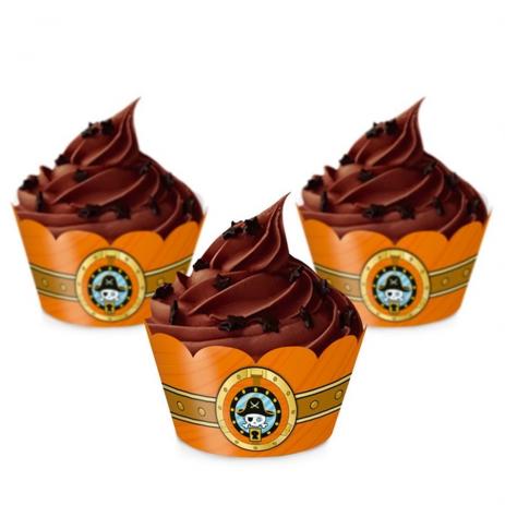 Mini Wrap Para Cupcake Piratas 12 Unidades