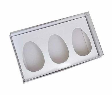 Caixa Gourmet Ovo 50g 3 Cavidade Branca Unidade