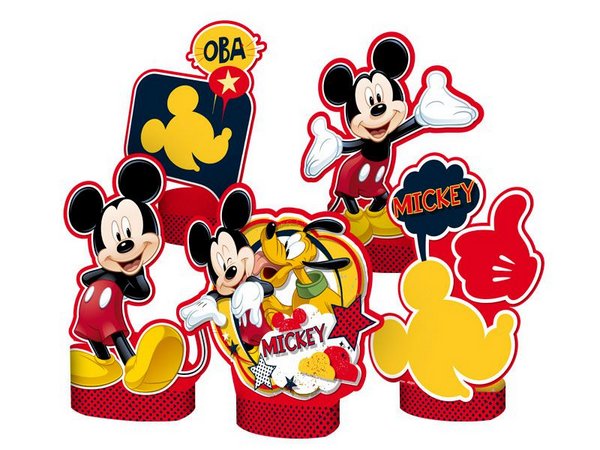 Decorao De Mesa Mickey Clssico 05 Unidades