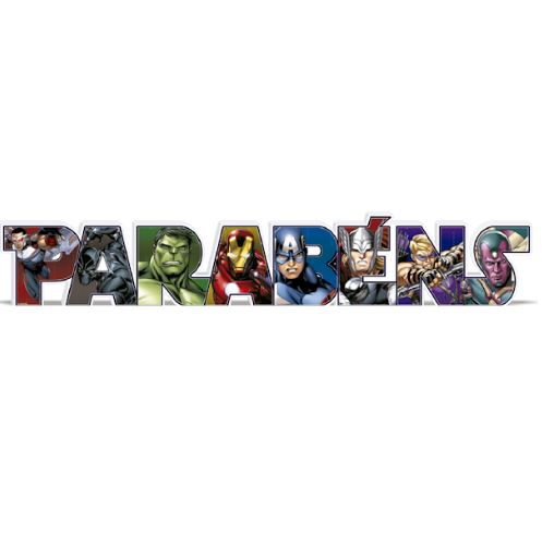 Enfeite Impresso Parabns Vingadores Unidade