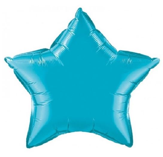 Balo 18 Polegadas Metalizado Estrela Azul Tiffany Unidade