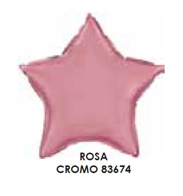 Balo 18 Polegadas Metalizado Estrela Rosa Cromo Unidade