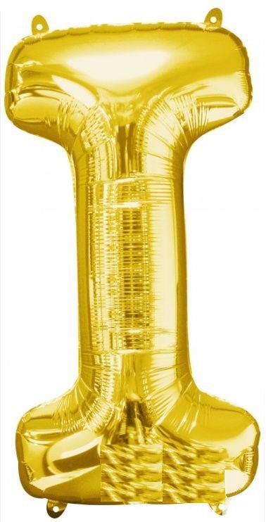 Balo Letra I 16 Polegadas Metalizado Dourado Unidade