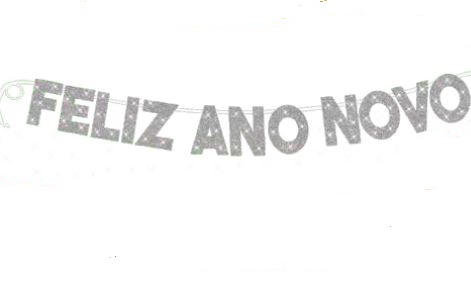 Faixa Feliz Ano Novo Glitter Prata 1,5 metros Unidade