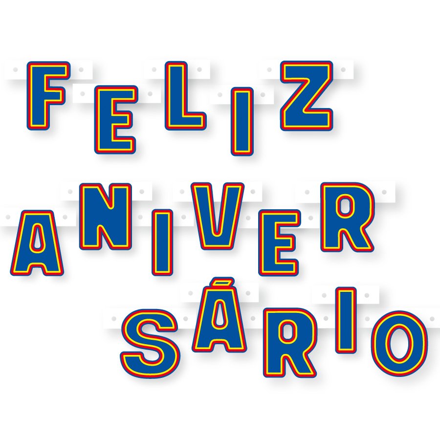 Faixa Feliz Aniversrio Azul