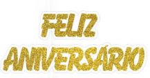 Painel Feliz Aniversrio Glitter Dourado Unidade