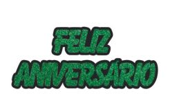 Painel Feliz Aniversrio Glitter Verde Preto Unidade