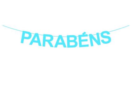 Faixa Decorativa Madeira Parabns Azul Unidade
