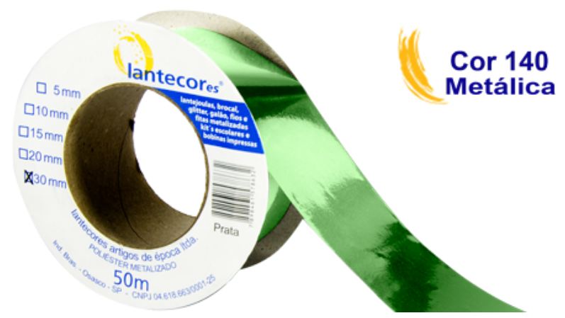 Fita Metaloide 15 x 50 m Verde Bandeira Unidade
