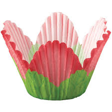 Forma Flor Vermelha em Papel Impermevel 24 unidades