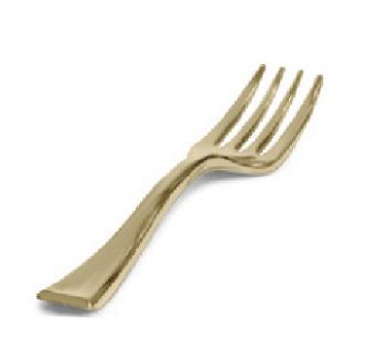 Mini Garfo Plstico Linha Gold Premium 10cm  20 Unidades