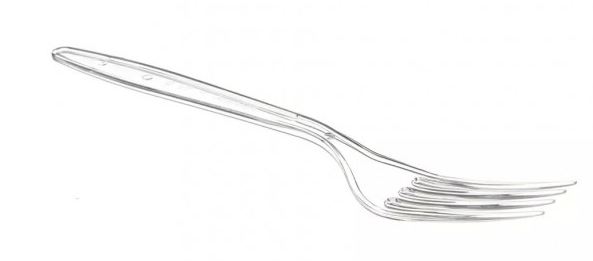 Garfo Plstico Refeio Premium Cristal