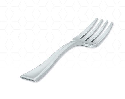 Mini Garfo Plstico Prata Luxo 10cm  30 Unidades