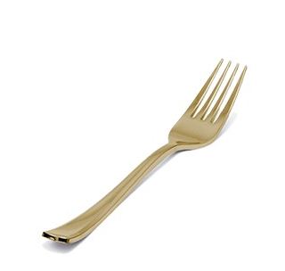 Garfo Plstico Refeio Linha Gold Premium 08 Unidades