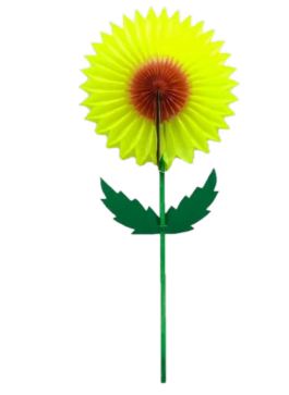 Girassol em Papel de Seda no Palito 30cm unidade