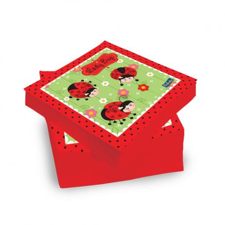 Guardanapo Joaninha 25x25cm 20 Unidades
