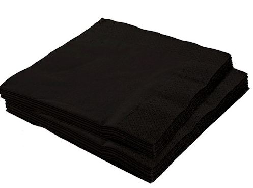 Guardanapo 25x25cm Preto 20 Unidades