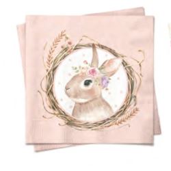Guardanapo 32,5x32,5 Coelha Serena Compose Rosa 20 Unidades
