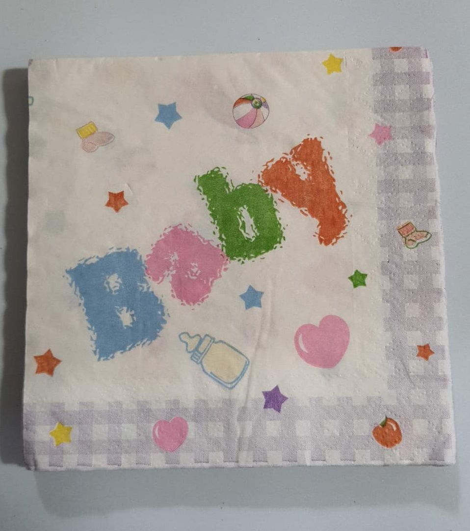 Guardanapo Decorado Baby Folha Dupla 33x33 20 Unidades