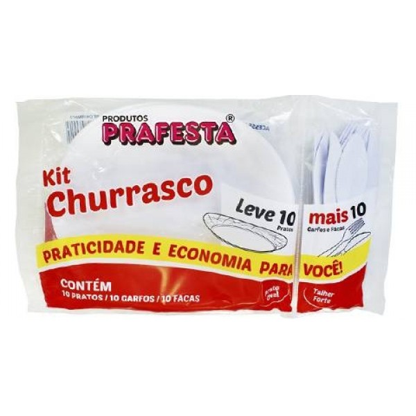 Kit Churrasco Branco 10 Kits