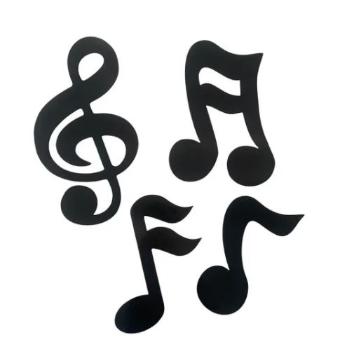 Kit Notas Musicais Preto 04 Unidades