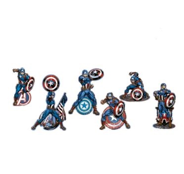 Kit Enfeite De Mesa Vingadores Capito Amrica 06 Unidades