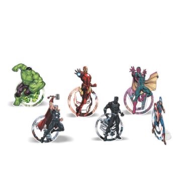 Kit Enfeite De Mesa Vingadores 06 Unidades