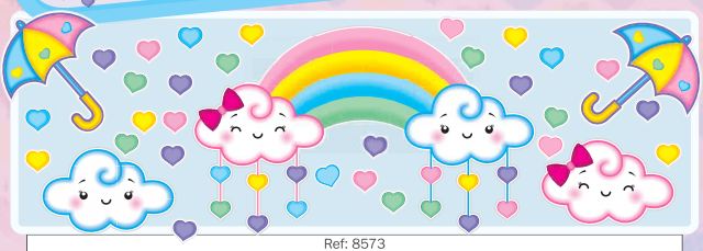 Kit Painel Impresso Chuva De Amor 31 Itens