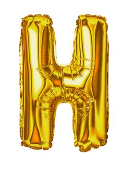 Balo Letra H 16 Polegadas Metalizado Dourado Unidade