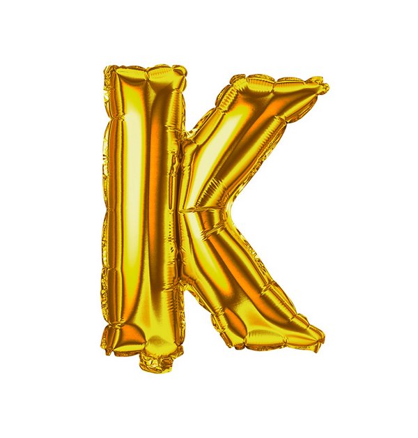Balo Letra K 30 Polegadas Metalizado Dourado Unidade