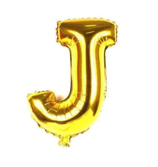 Balo Letra J 70 cm Metalizado Dourado Unidade