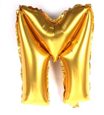 Balo Letra M 70 cm Metalizado Dourado Unidade