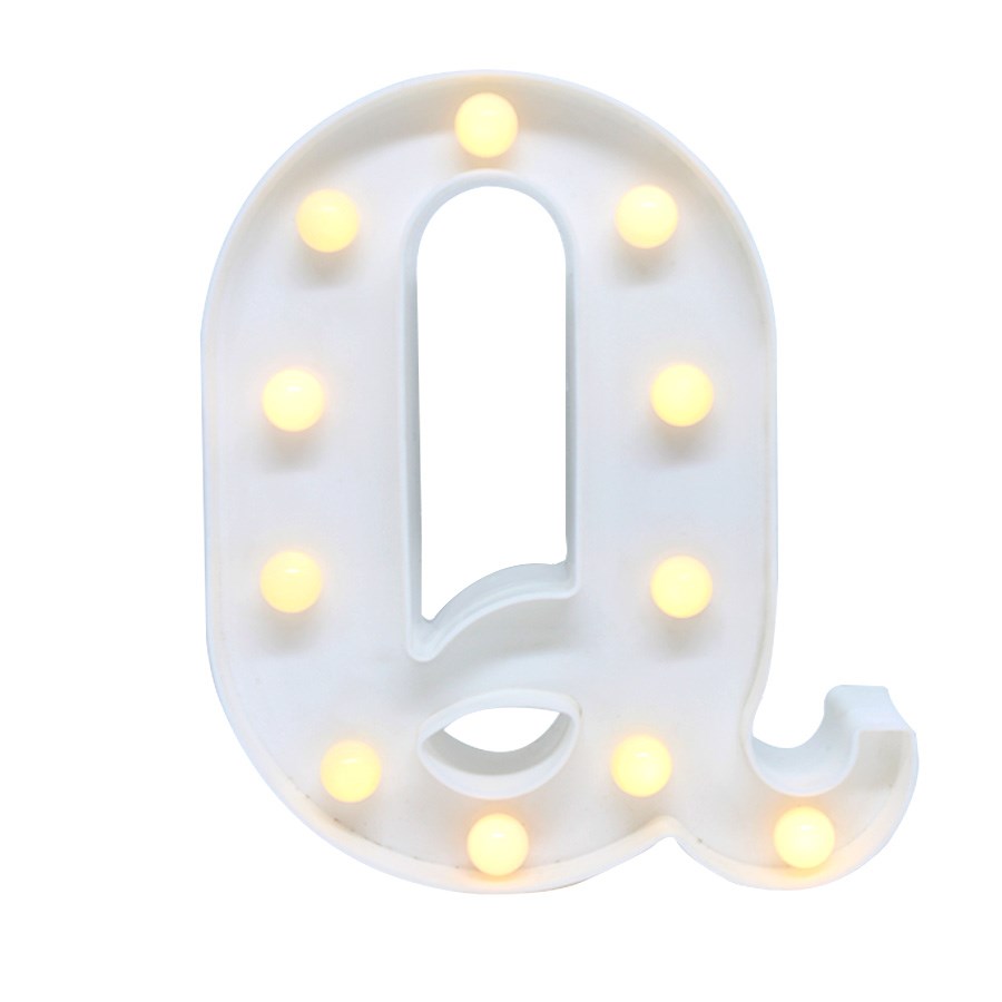 Luminoso Led Plstico Letra Q