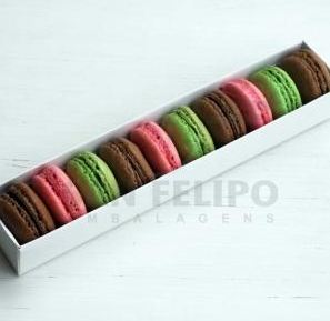 Caixa 10 Macarons Retangular Branca
