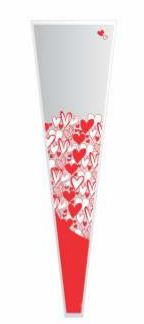 Manga Cone Para Flor Pretty Love Vermelha e Branca 100 unidades