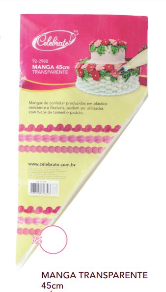 Manga Plstica Descartvel 45cm Unidade