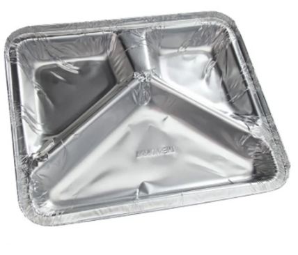 Marmitex Alumnio Retangular Manual D17 3 Divises 900ml 100 unidades
