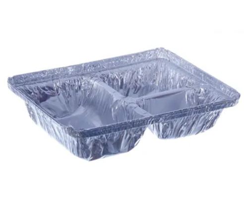 Marmitex Alumnio Retangular D4 Funda 3 Divises 1170ml 200 Unidades