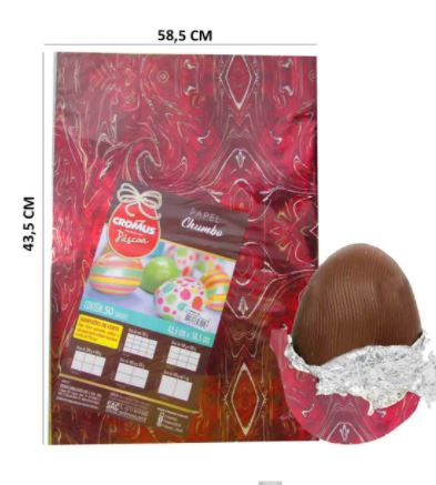 Papel Chumbo 43,5x58,5 Marmorizado Vermelho 50 Unidades