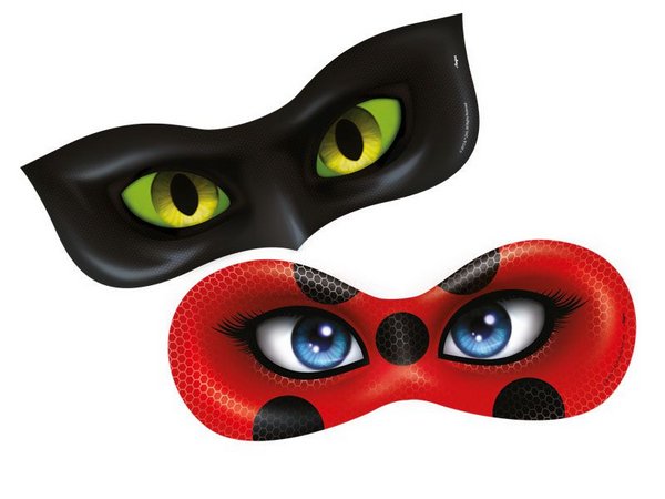 Mscara Ladybug e Cat Noir 06 Unidades