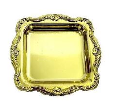 Mini Bandeja Quadrada 8,8cm Dourado 12 Unidades